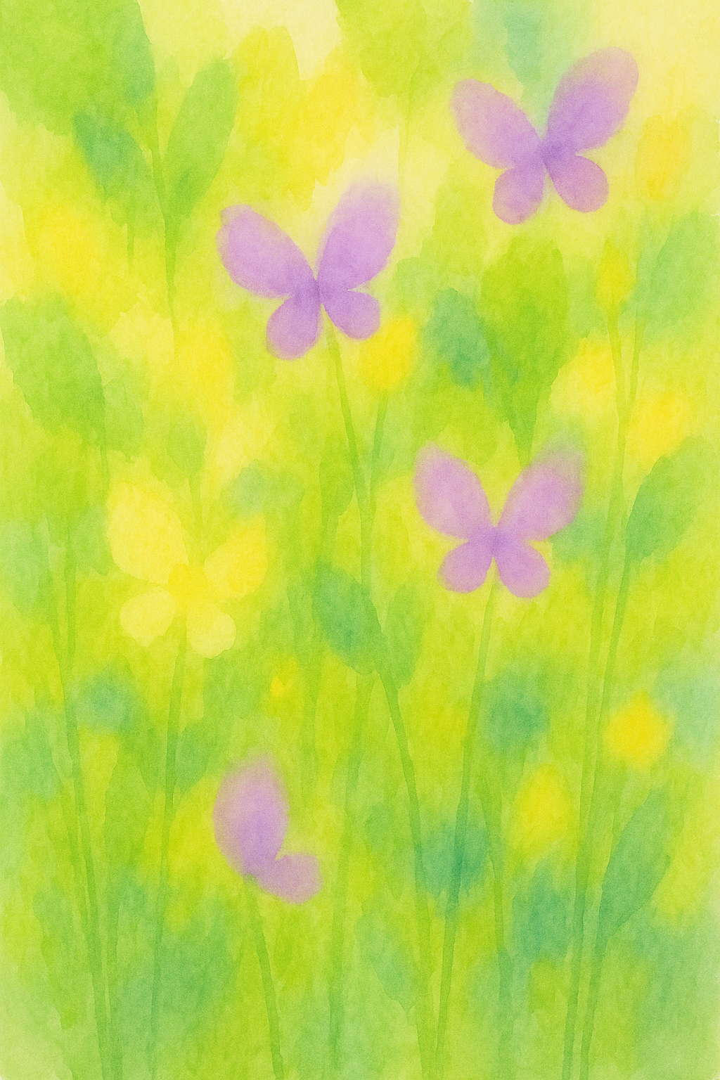 Butterfly Serenade — reverse coloring page watercolor background