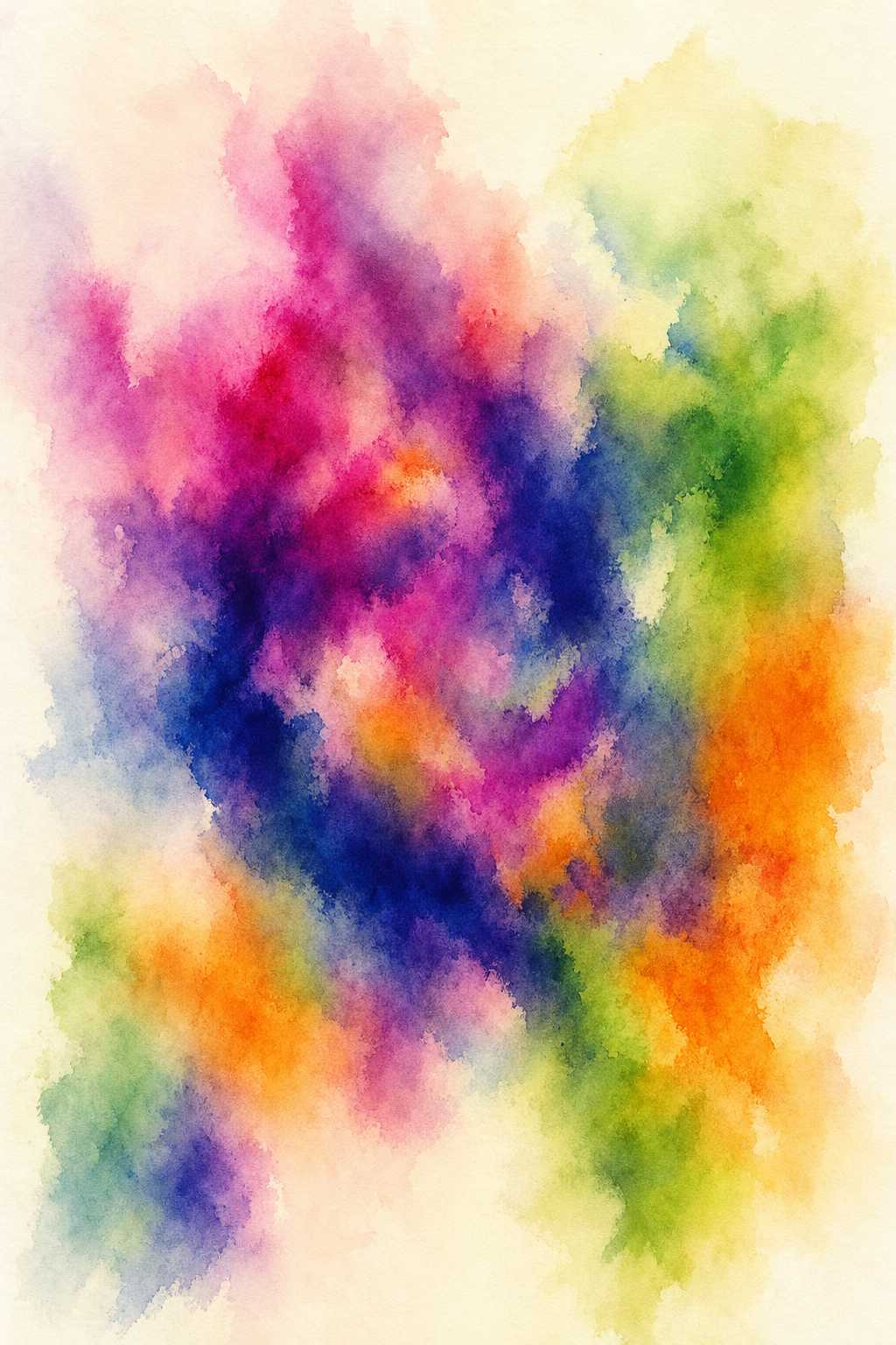 Prismatic Dreamscape — reverse coloring page watercolor background