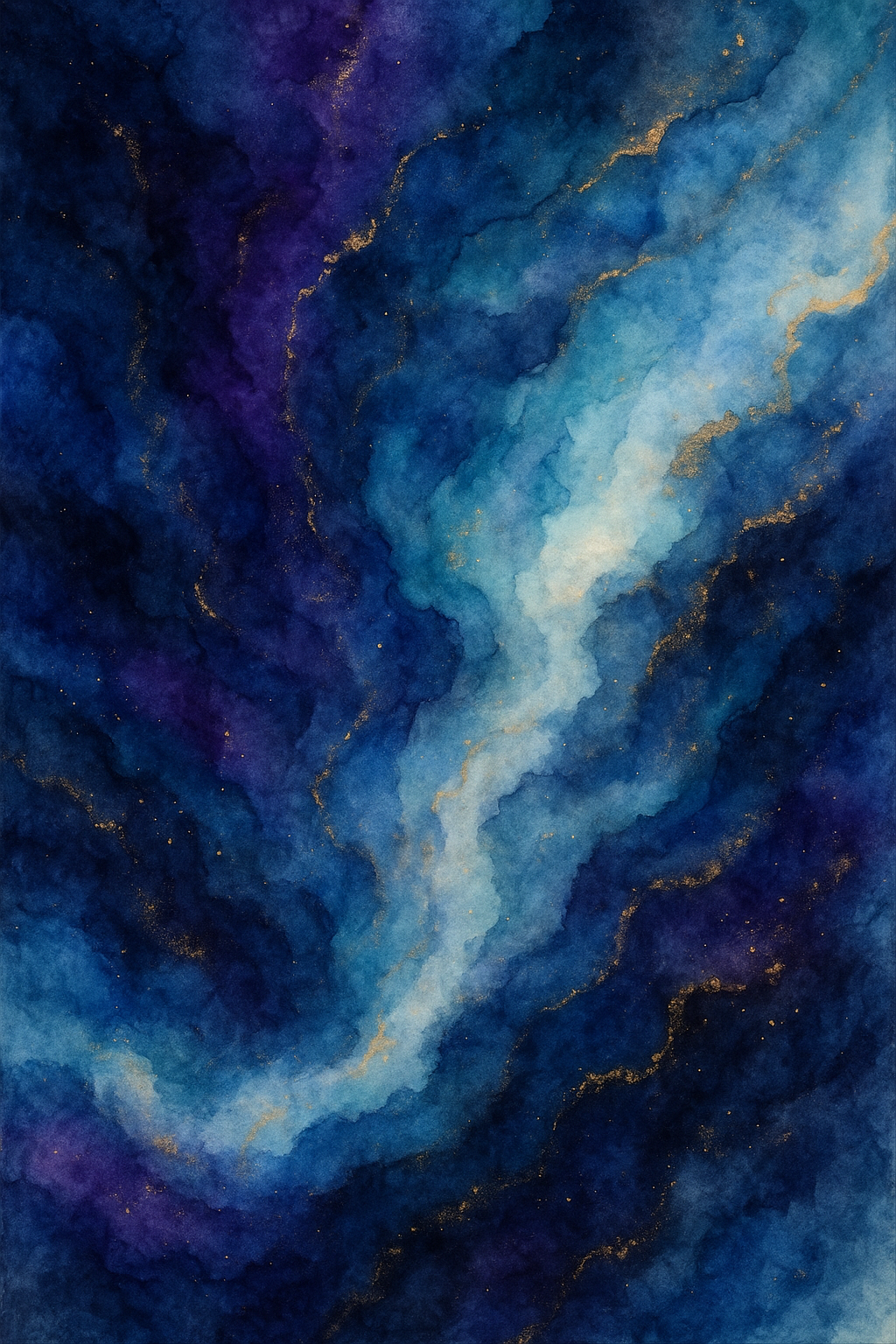 Stellar Currents — reverse coloring page watercolor background