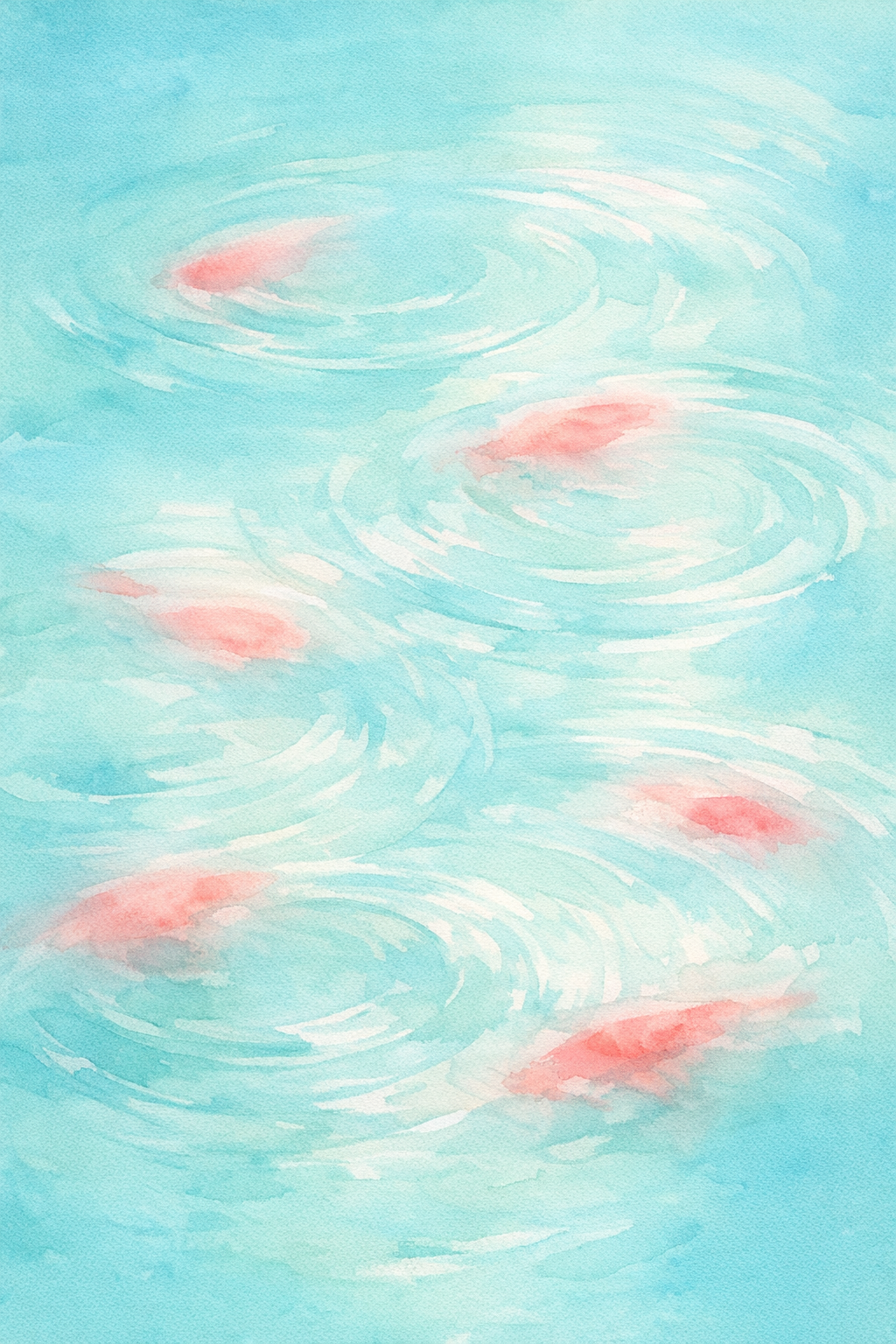 Tranquil Ripples — reverse coloring page watercolor background